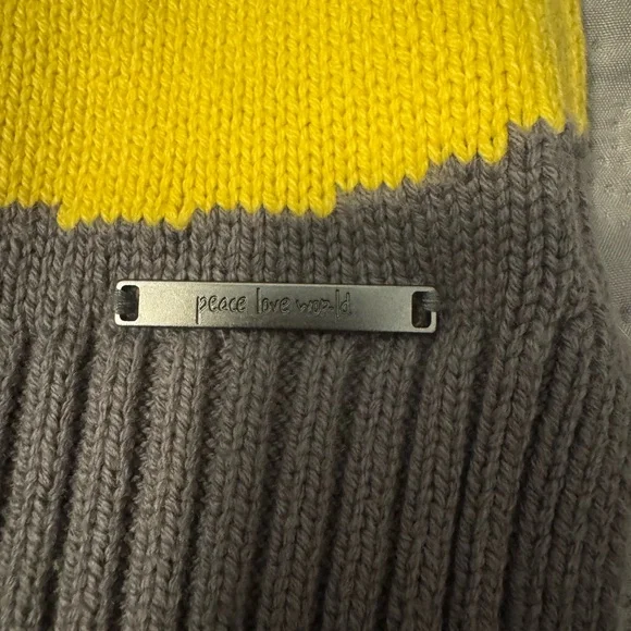 Peace Love World Gray and Yellow Knit Sweater - Picture 2 of 3